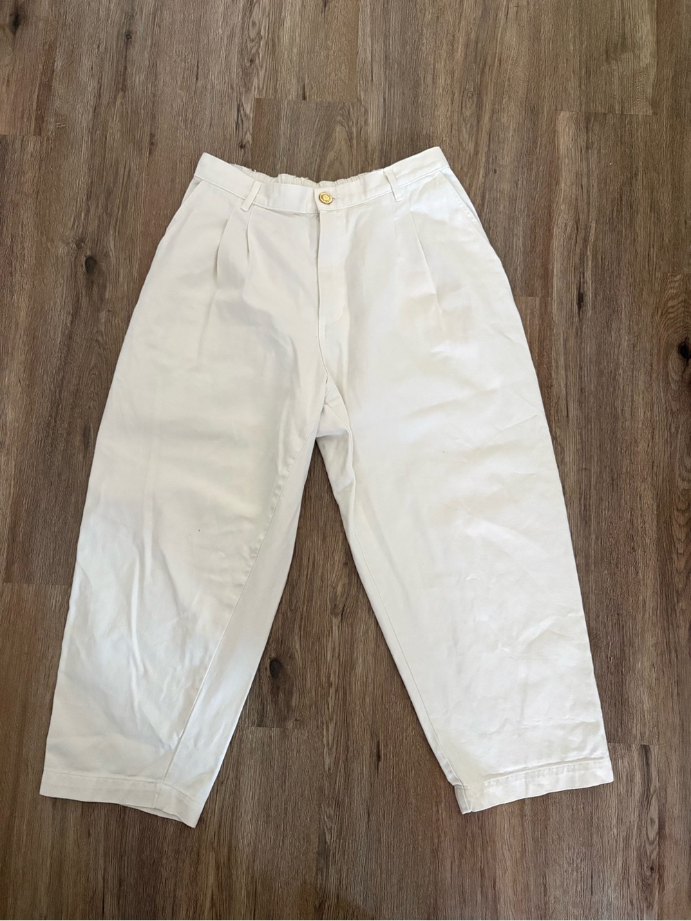 MP Big Bud Press White Trousers, medium petite